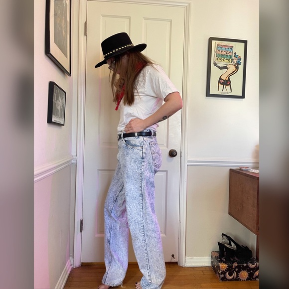 80-90s Vintage Orange Tab Acid Wash Levi’s 575 100% Cotton Jeans - Picture 2 of 14